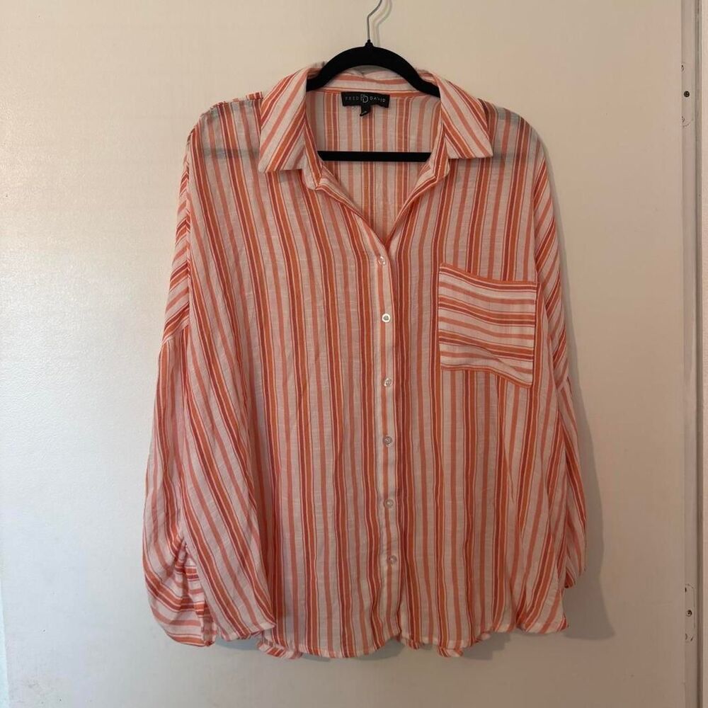 Fred David | Boho Striped Button Down | Casual Chic